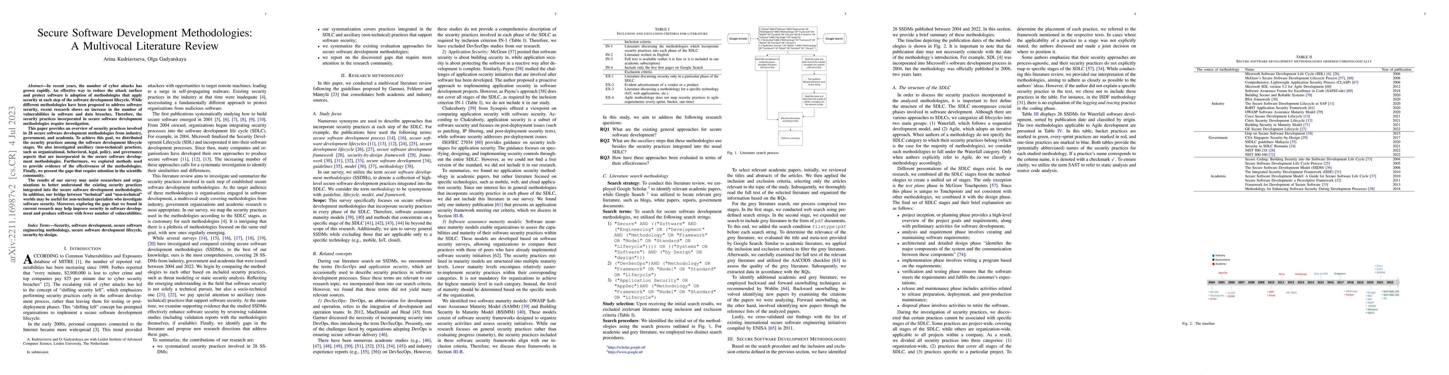 Thumbnail for Secure Software Development Methodologies: A Multivocal Literature
  Review