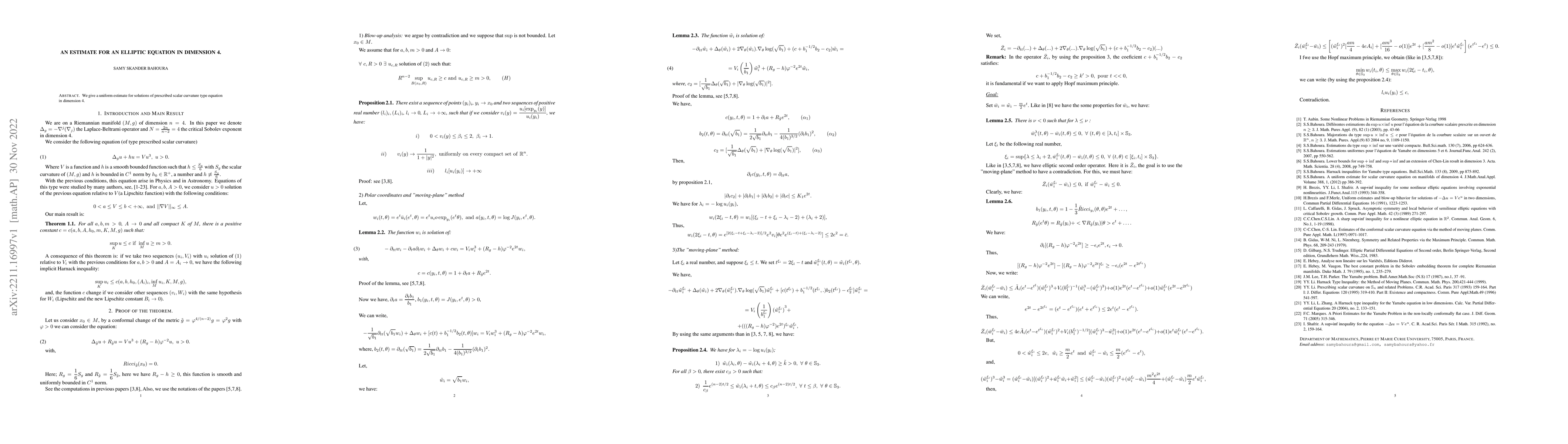Thumbnail for An estimate for an elliptic equation in dimension 4