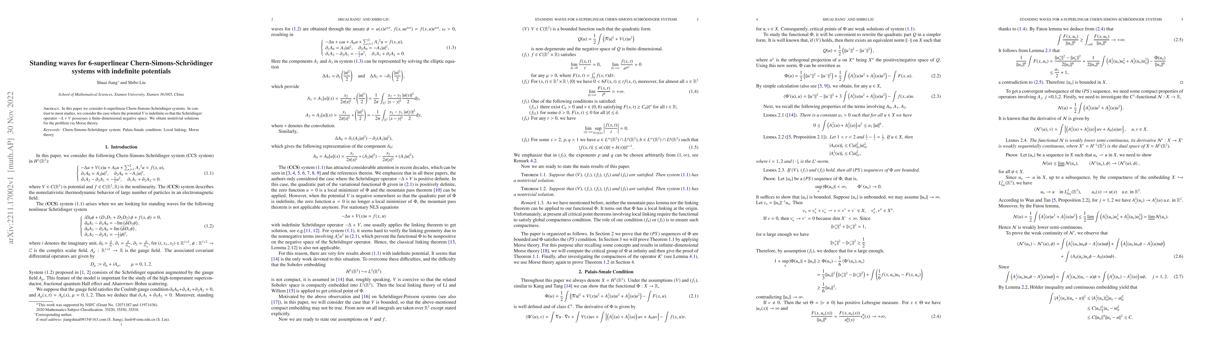 Thumbnail for Standing waves for 6-superlinear Chern-Simons-Schr\"{o}dinger systems
  with indefinite potentials