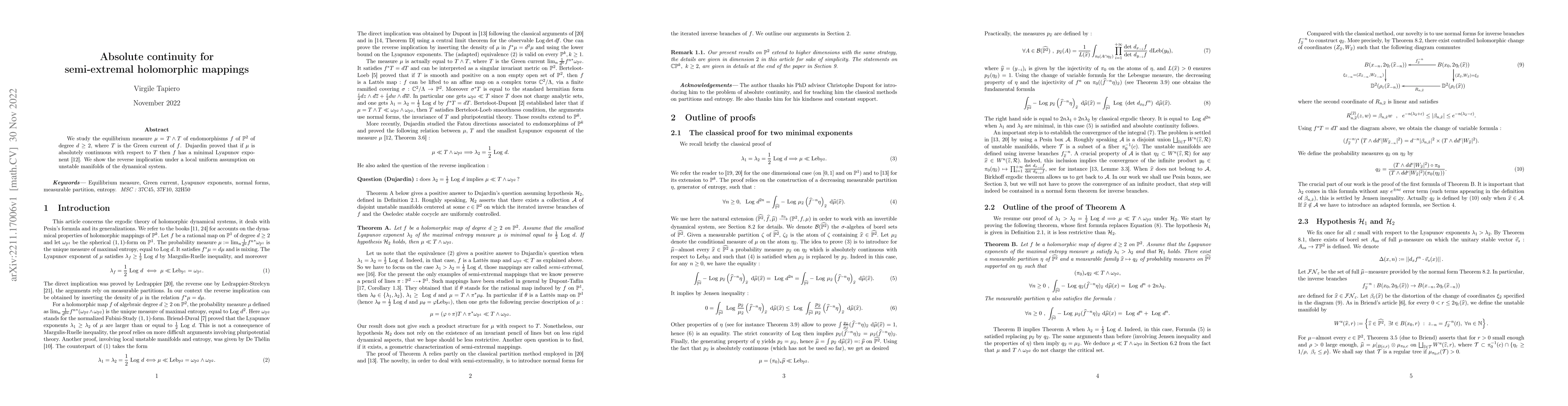 Thumbnail for Absolute continuity for semi-extremal holomorphic mappings