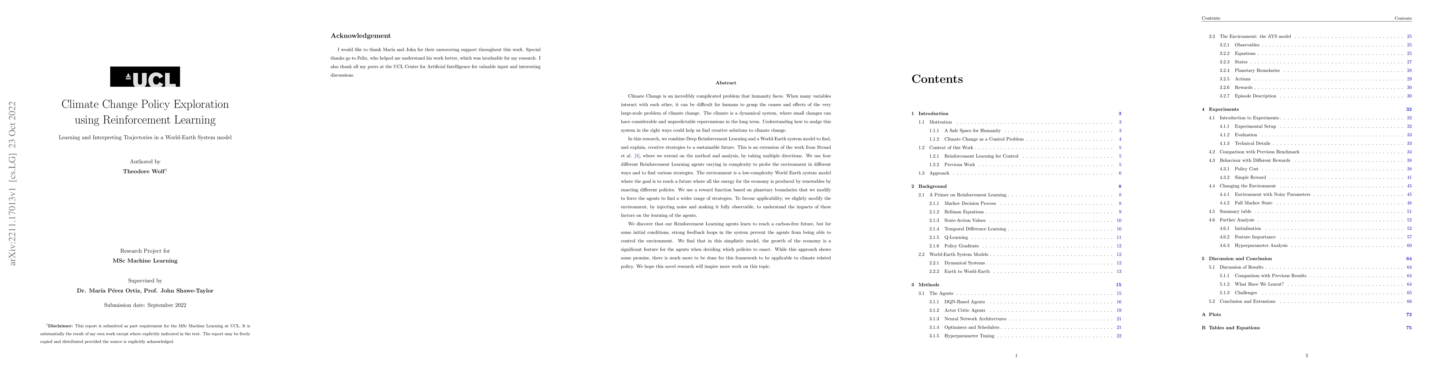 Thumbnail for Climate Change Policy Exploration using Reinforcement Learning