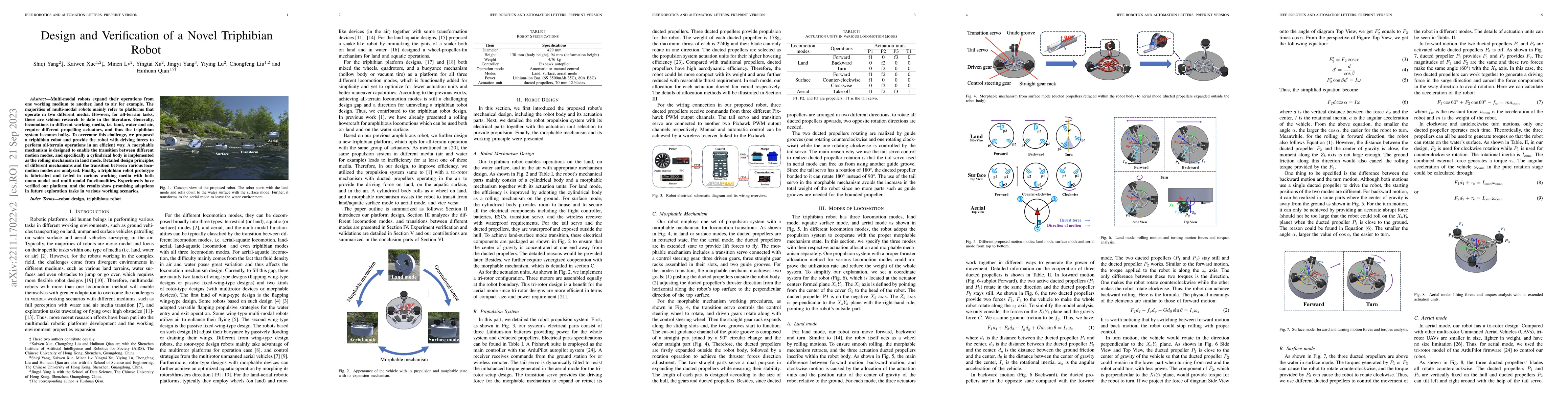 Thumbnail for Design and Verification of a Novel Triphibian Robot