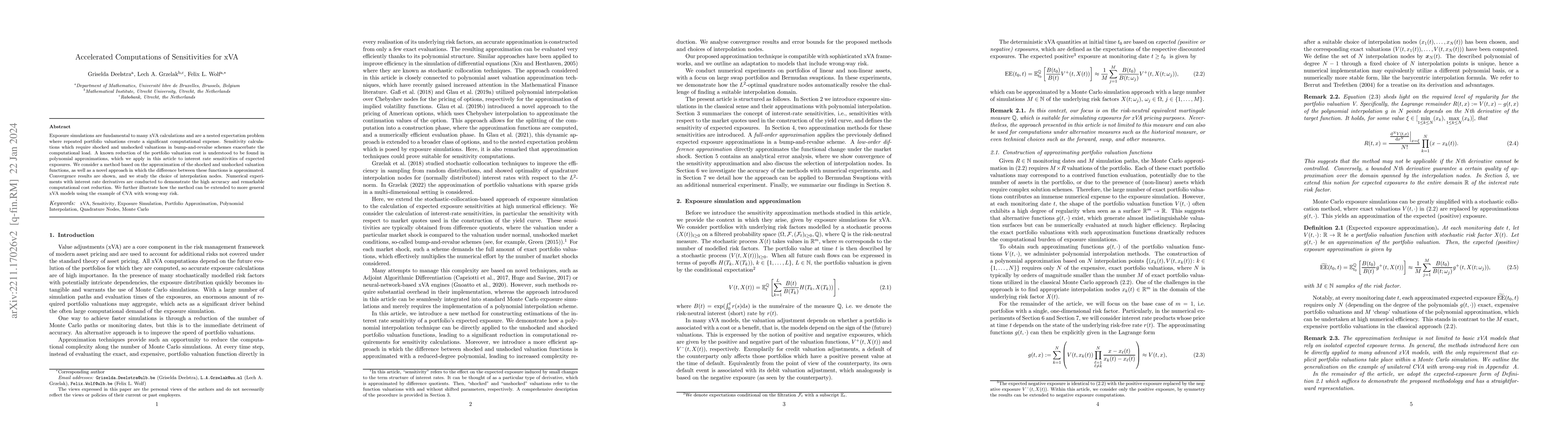 Thumbnail for Accelerated Computations of Sensitivities for xVA