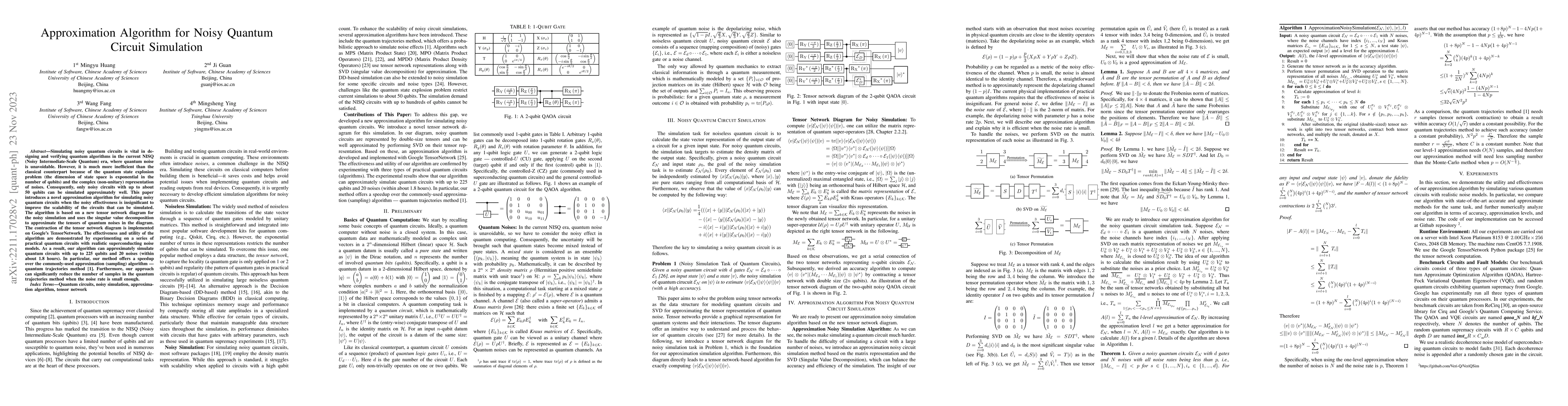 Thumbnail for Approximation Algorithm for Noisy Quantum Circuit Simulation