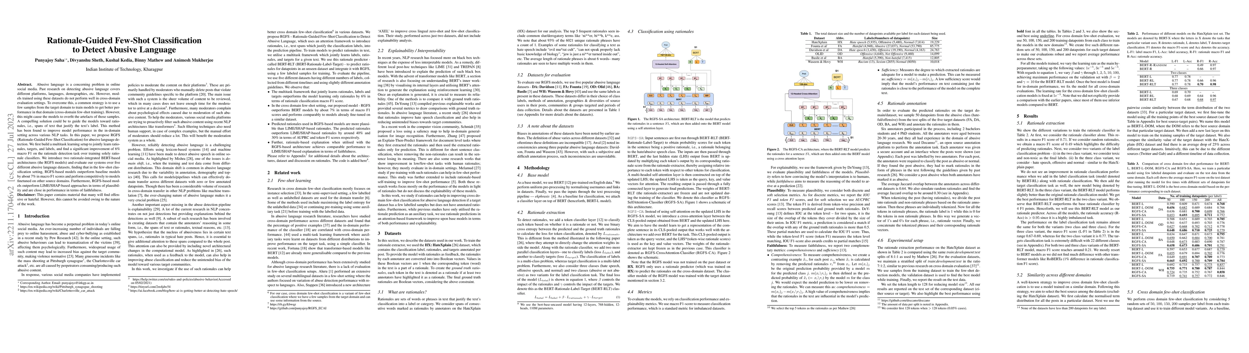 Thumbnail for Rationale-Guided Few-Shot Classification to Detect Abusive Language