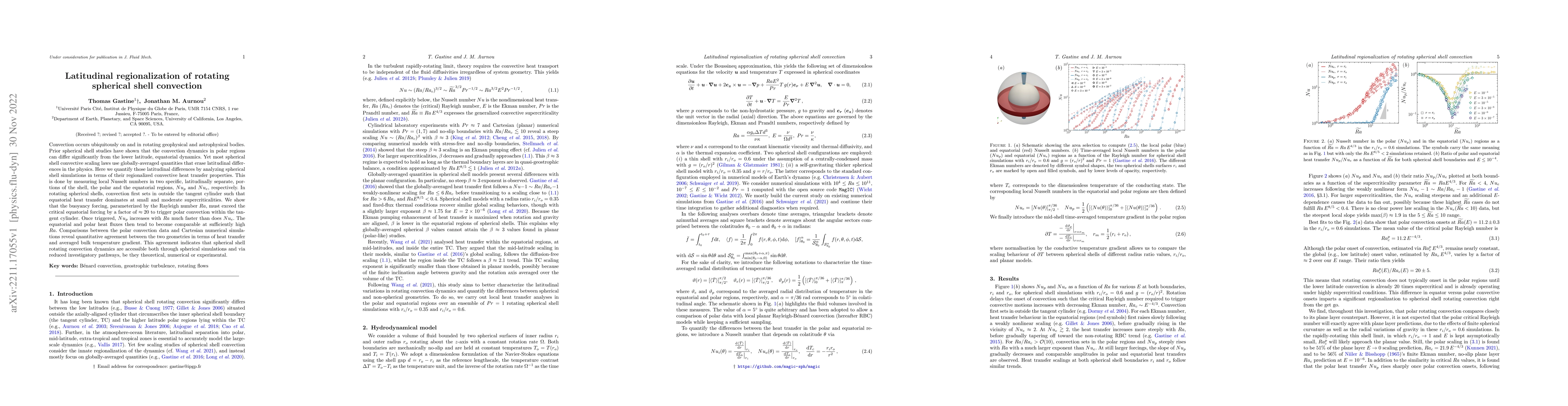 Thumbnail for Latitudinal regionalization of rotating spherical shell convection