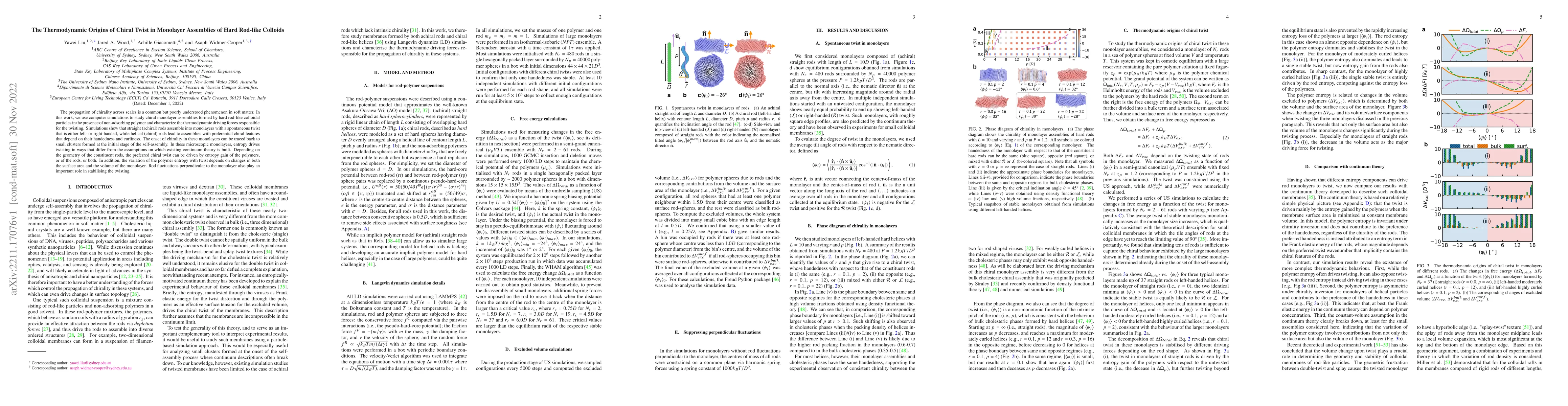 Thumbnail for The Thermodynamic Origins of Chiral Twist in Monolayer Assemblies of
  Hard Rod-like Colloids