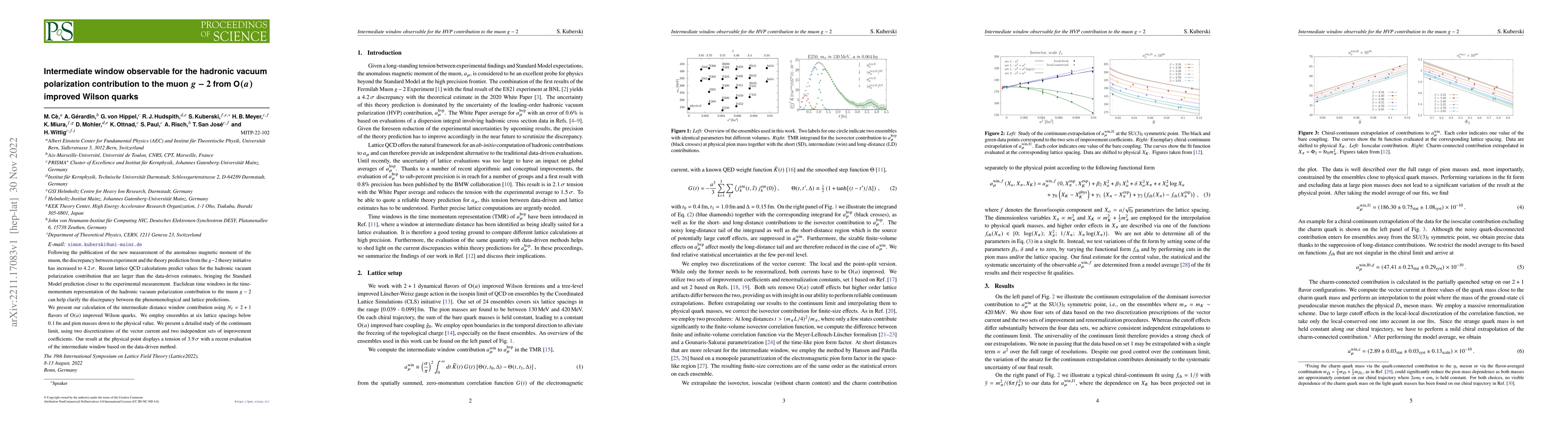 Thumbnail for Intermediate window observable for the hadronic vacuum polarization
  contribution to the muon $g-2$ from O$(a)$ improved Wilson quarks