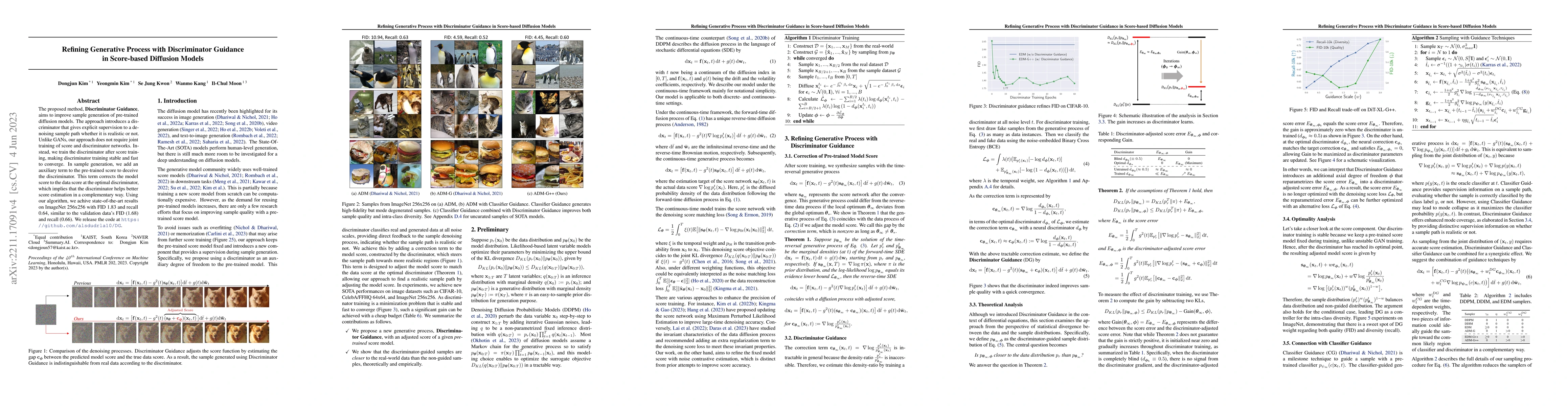 Thumbnail for Refining Generative Process with Discriminator Guidance in Score-based
  Diffusion Models