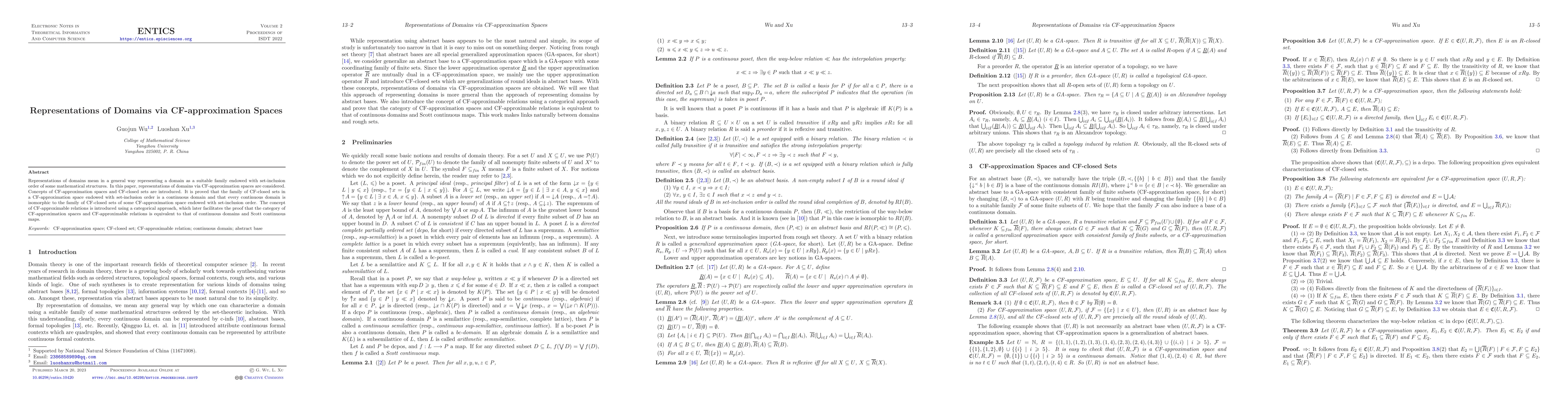 Thumbnail for Representations of Domains via CF-approximation Spaces