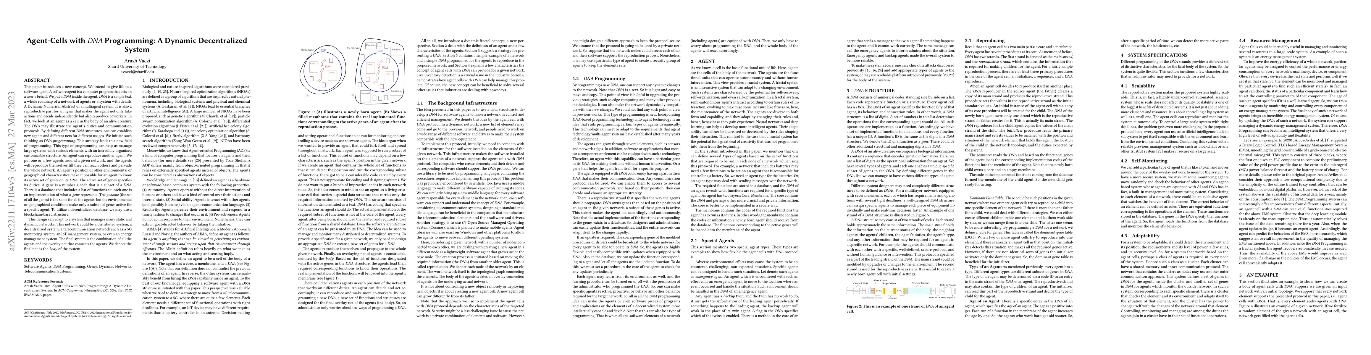 Thumbnail for Agent-Cells with DNA Programming: A Dynamic Decentralized System