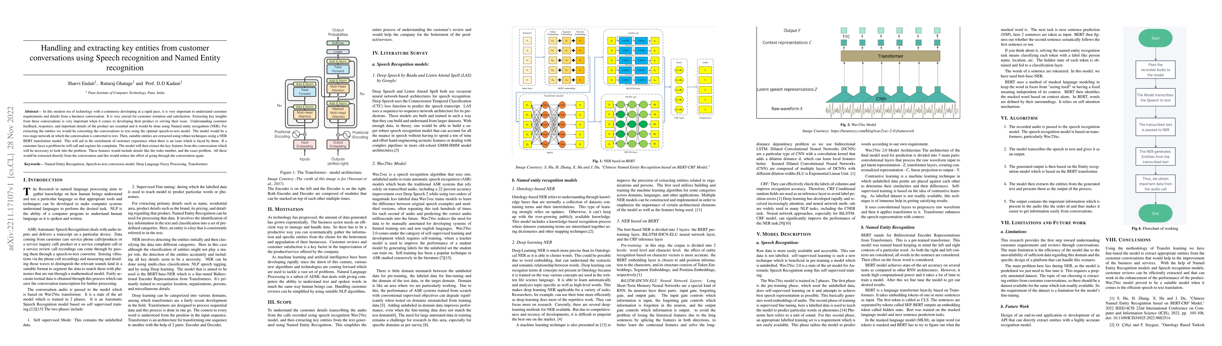 Thumbnail for Handling and extracting key entities from customer conversations using
  Speech recognition and Named Entity recognition
