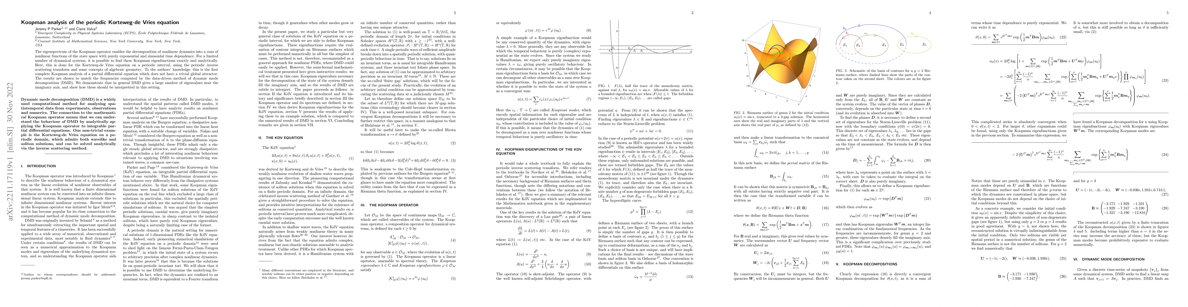 Thumbnail for Koopman analysis of the periodic Korteweg-de Vries equation