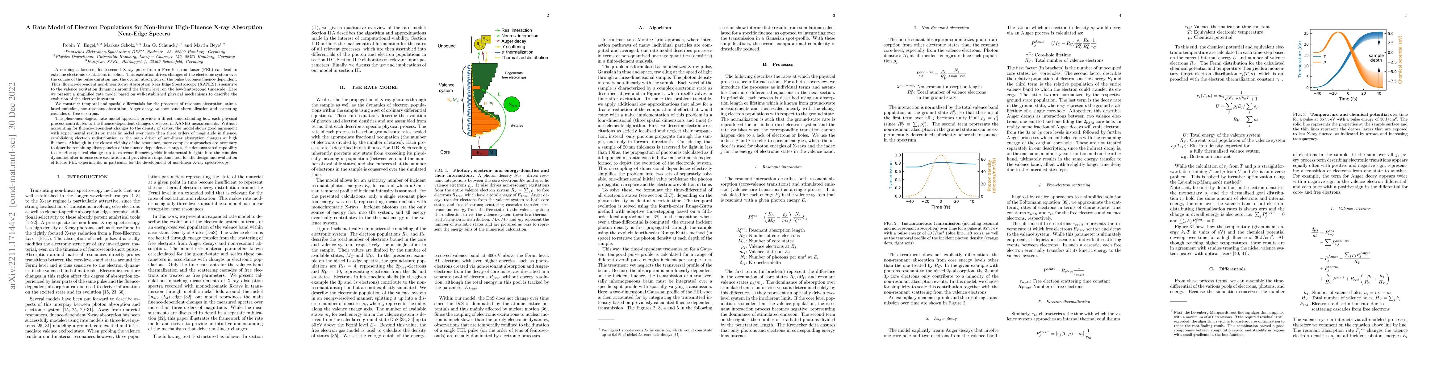 Thumbnail for A Rate Model of Electron Populations for Non-linear High-Fluence X-ray
  Absorption Near-Edge Spectra