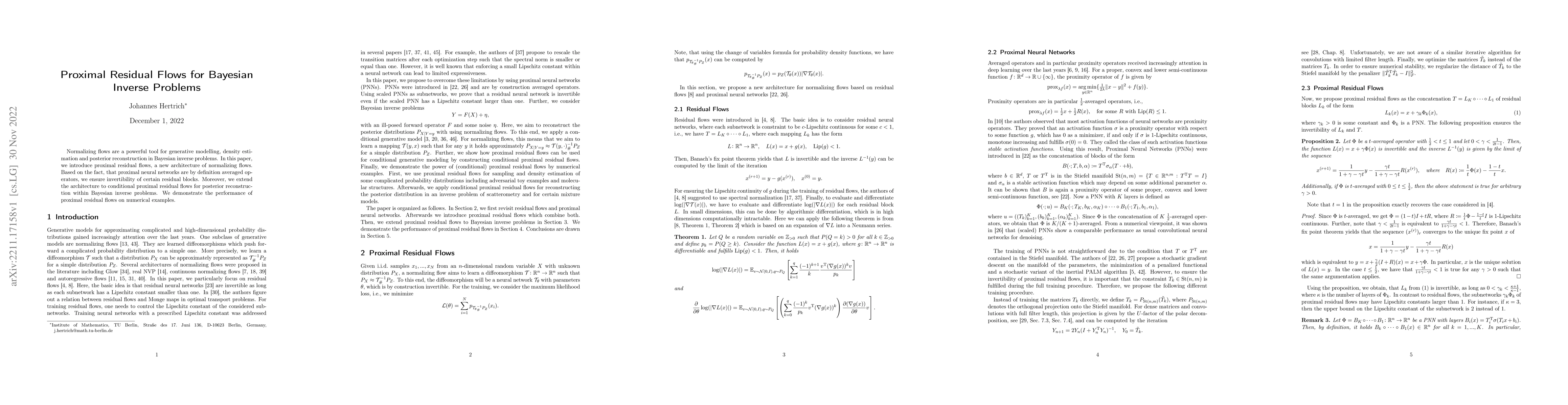 Thumbnail for Proximal Residual Flows for Bayesian Inverse Problems
