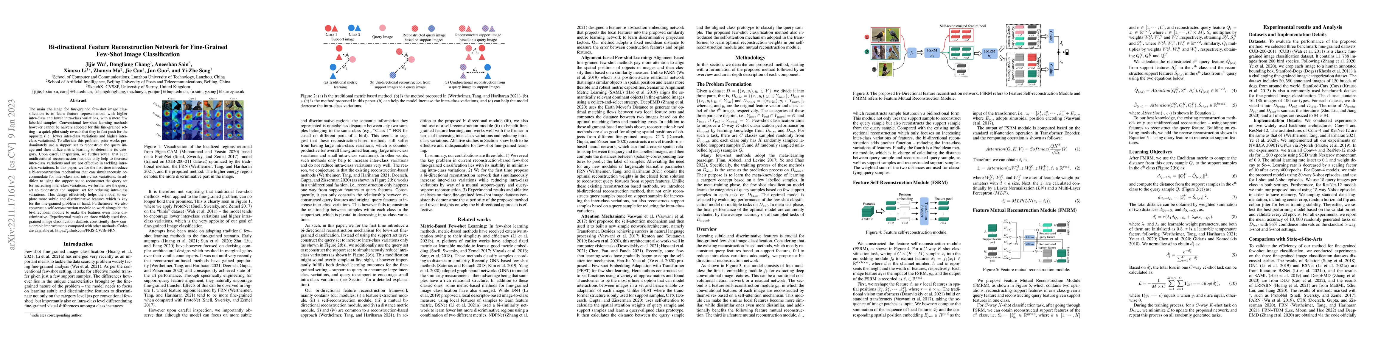 Thumbnail for Bi-directional Feature Reconstruction Network for Fine-Grained Few-Shot
  Image Classification