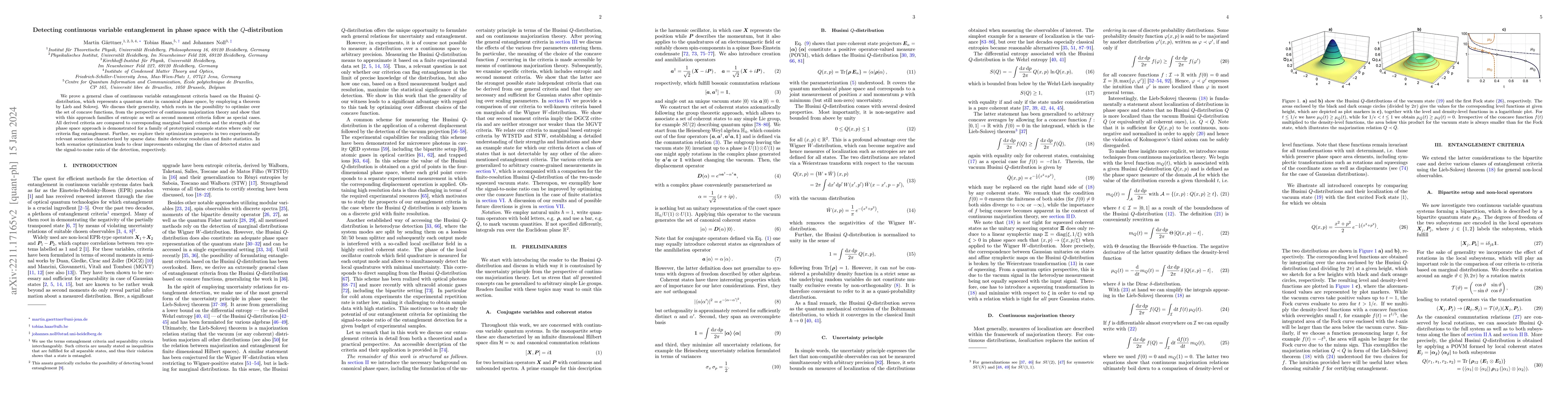 Thumbnail for Detecting continuous variable entanglement in phase space with the
  $Q$-distribution