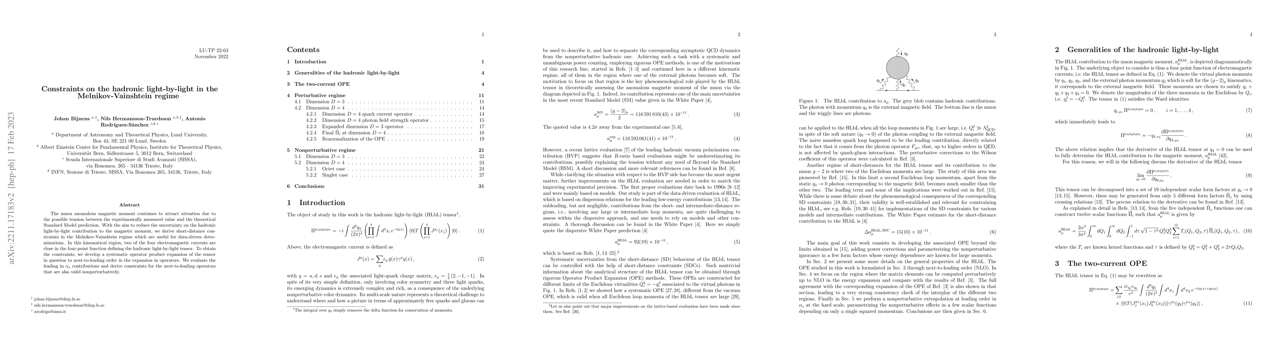 Thumbnail for Constraints on the hadronic light-by-light in the Melnikov-Vainshtein
  regime