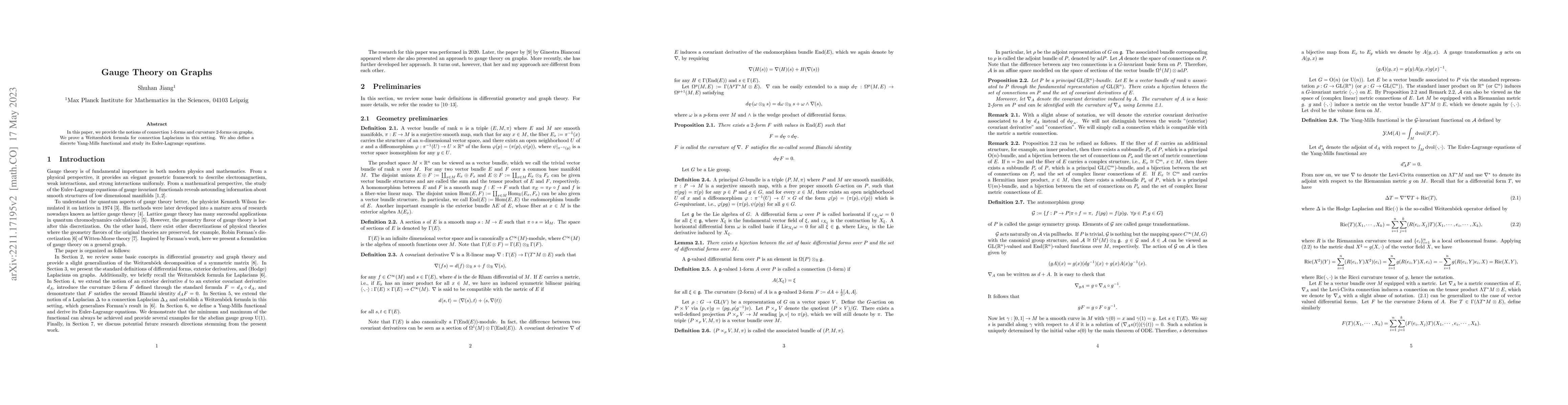Thumbnail for Gauge theory on graphs