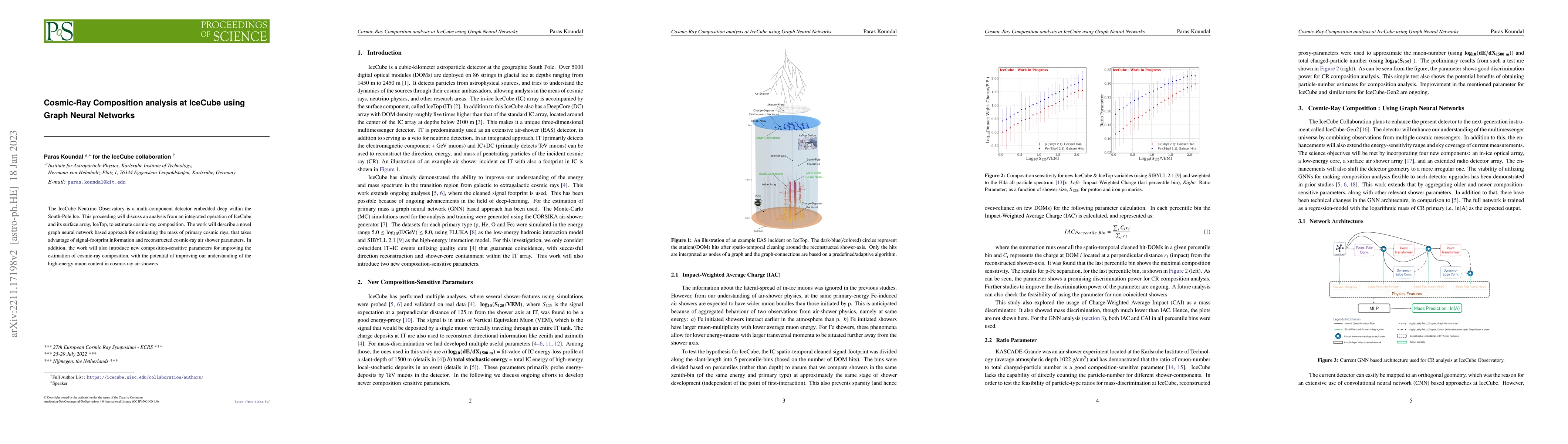 Thumbnail for Cosmic-Ray Composition analysis at IceCube using Graph Neural Networks
