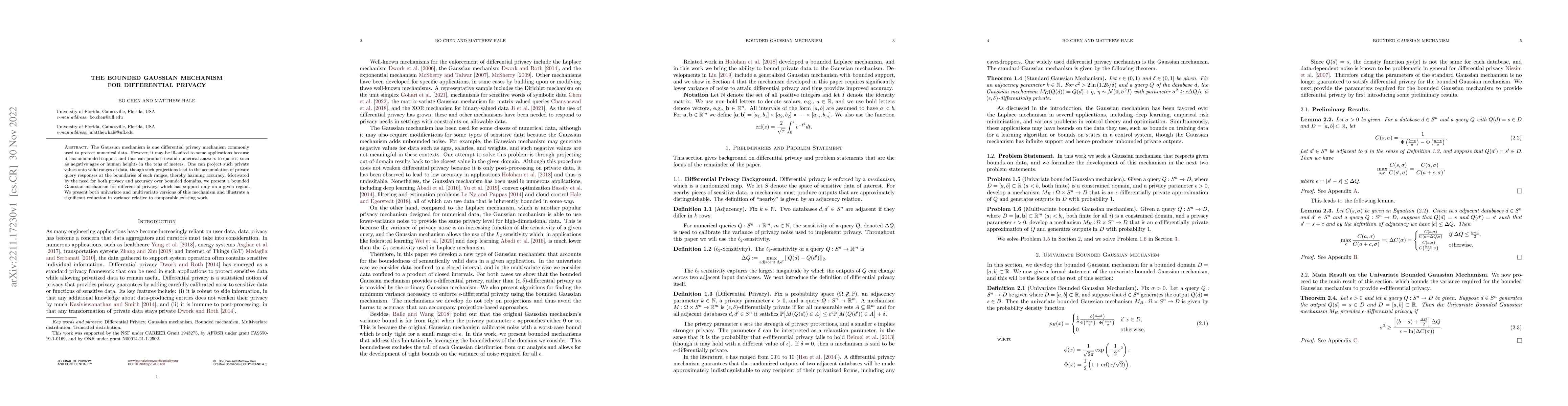 Thumbnail for The Bounded Gaussian Mechanism for Differential Privacy