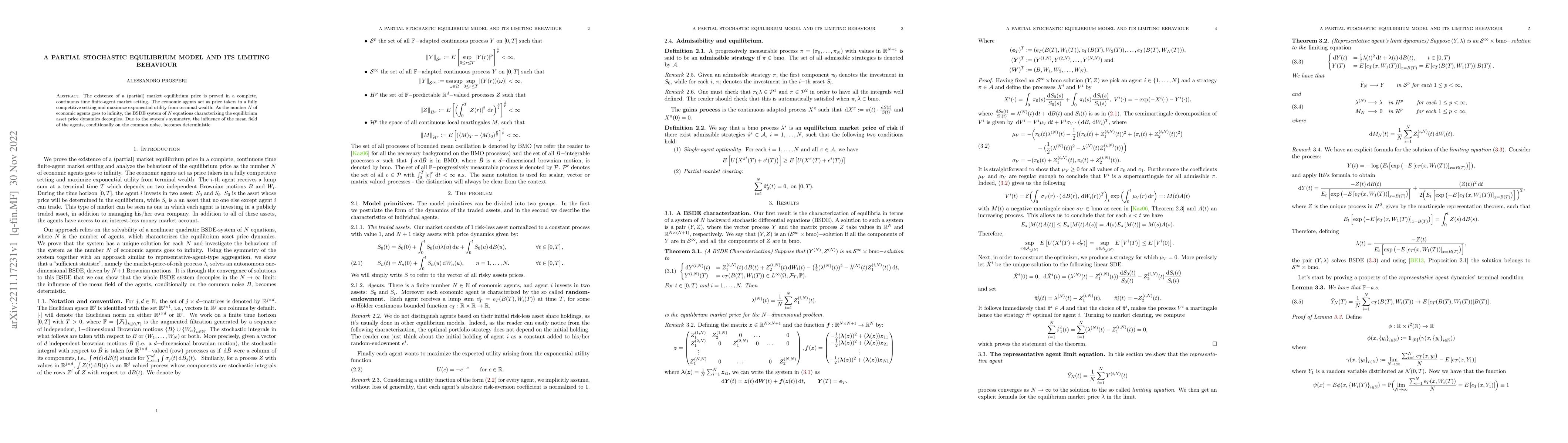 Thumbnail for A partial stochastic equilibrium model and its limiting behaviour