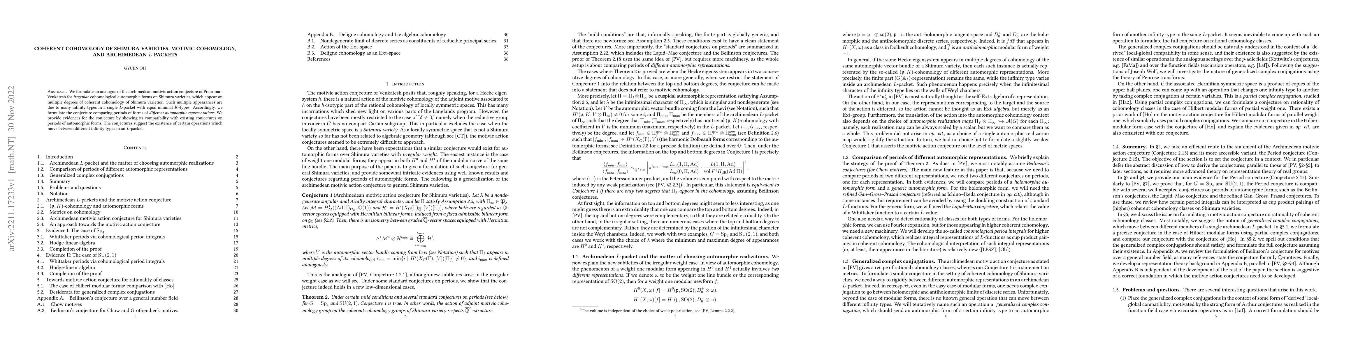 Thumbnail for Coherent cohomology of Shimura varieties, motivic cohomology, and
  archimedean $L$-packets
