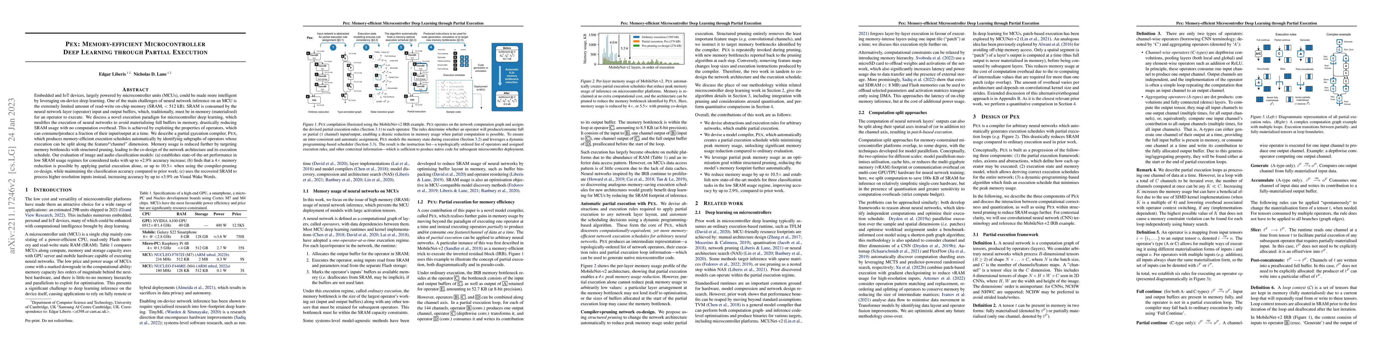 Thumbnail for Pex: Memory-efficient Microcontroller Deep Learning through Partial
  Execution