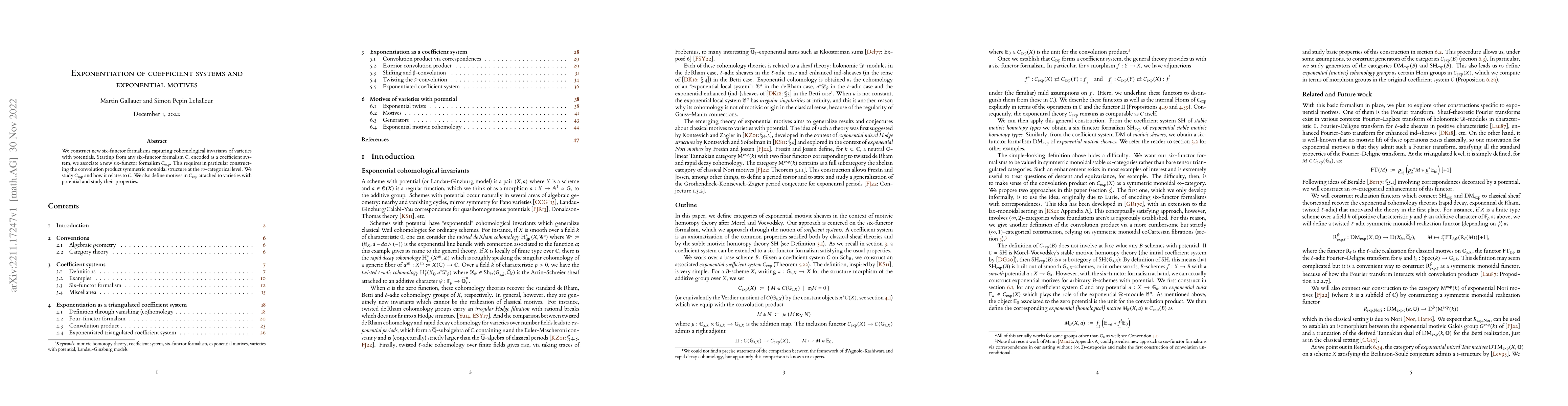 Thumbnail for Exponentiation of coefficient systems and exponential motives
