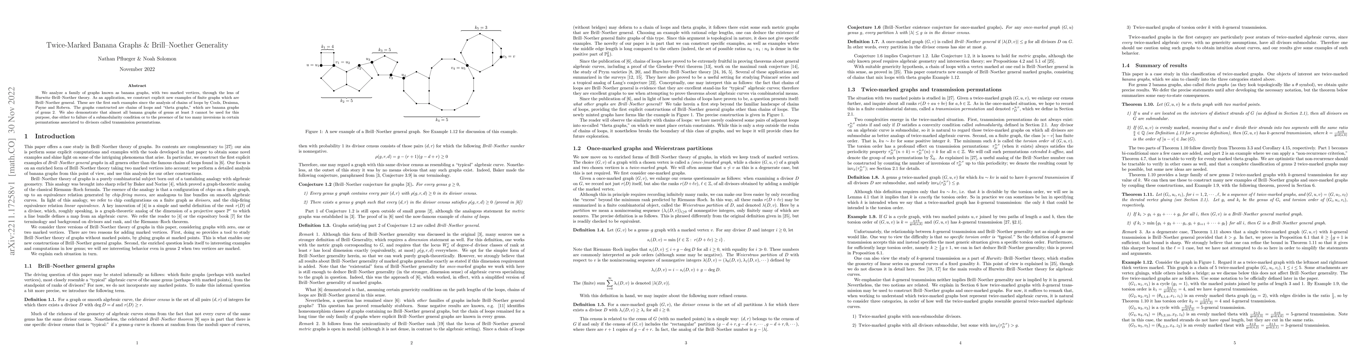 Thumbnail for Twice-Marked Banana Graphs & Brill-Noether Generality