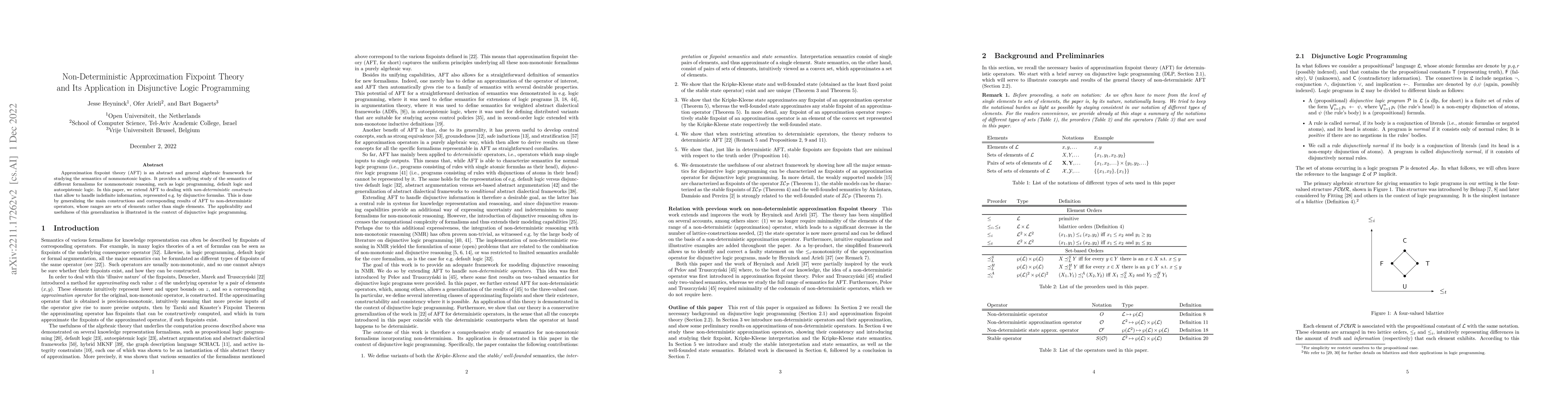 Thumbnail for Non-Deterministic Approximation Fixpoint Theory and Its Application in
  Disjunctive Logic Programming