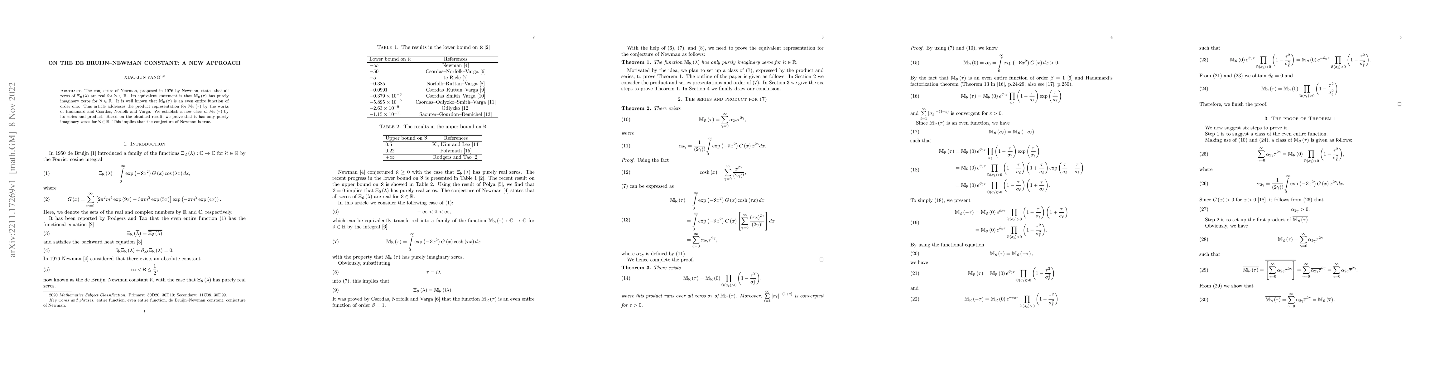 Thumbnail for On the de Bruijn-Newman constant: a new approach