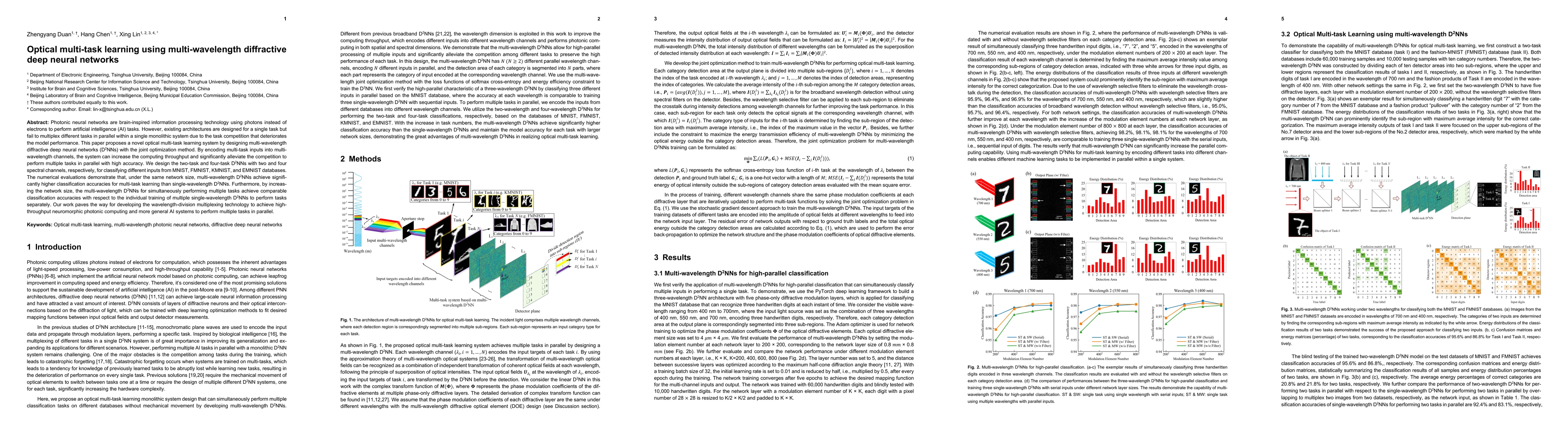 Thumbnail for Optical multi-task learning using multi-wavelength diffractive deep
  neural networks