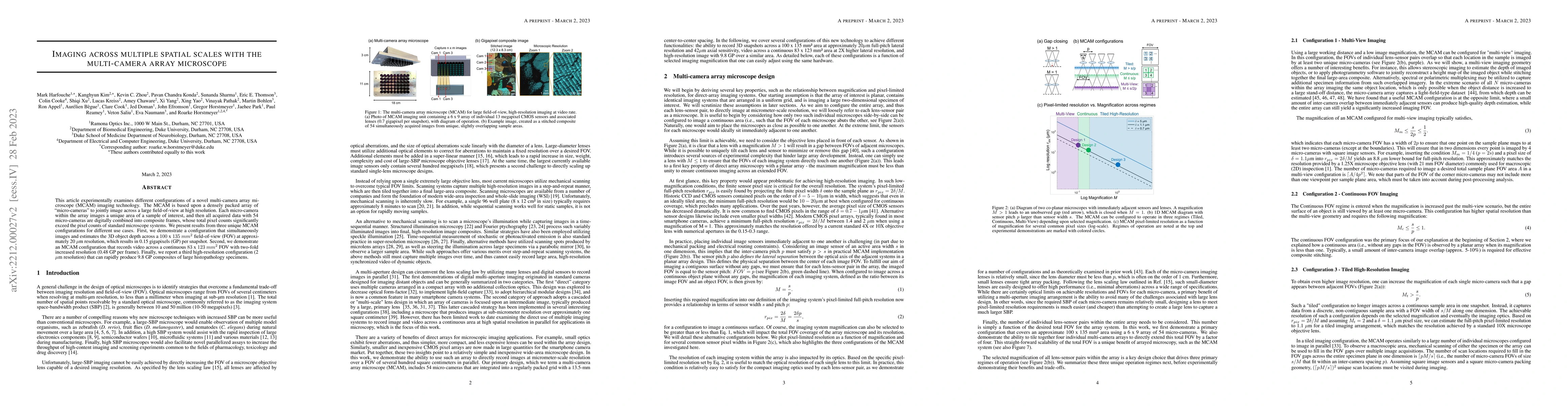 Thumbnail for Imaging across multiple spatial scales with the multi-camera array
  microscope