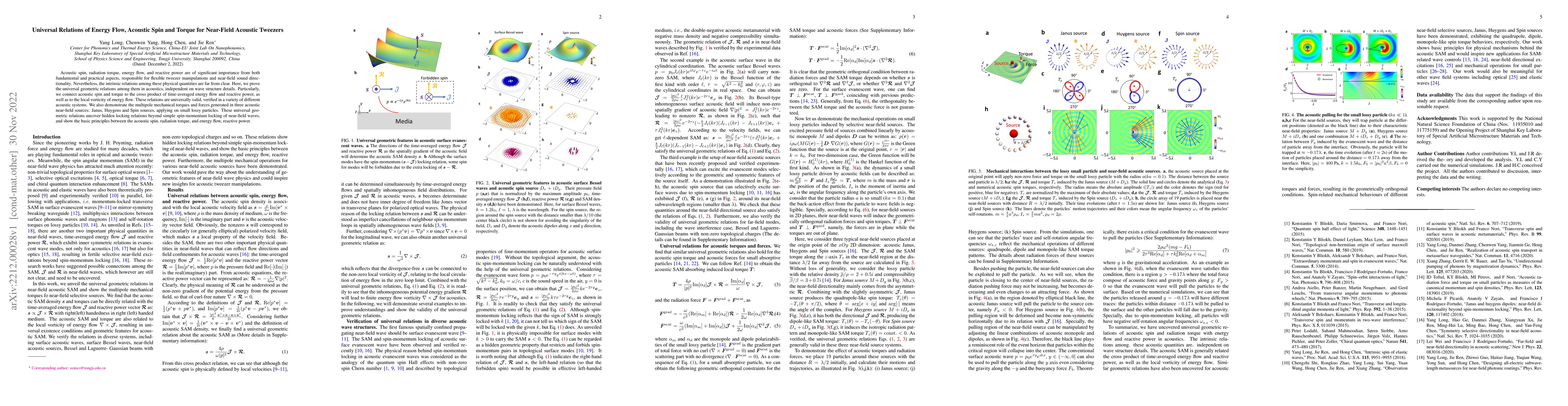 Thumbnail for Universal Relations of Energy Flow, Acoustic Spin and Torque for
  Near-Field Acoustic Tweezers