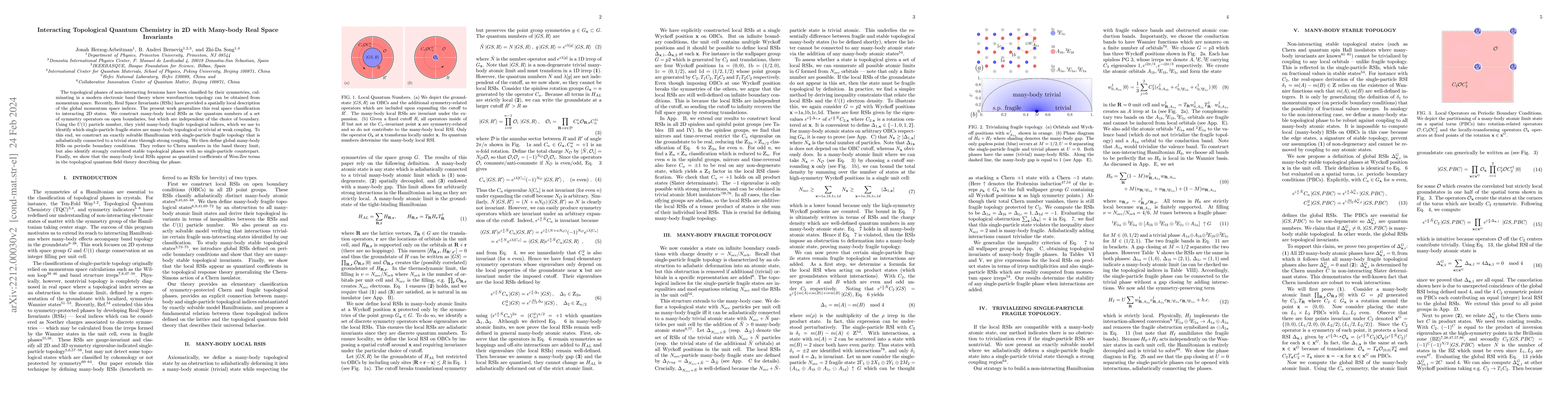 Thumbnail for Interacting Topological Quantum Chemistry in 2D: Many-body Real Space
  Invariants