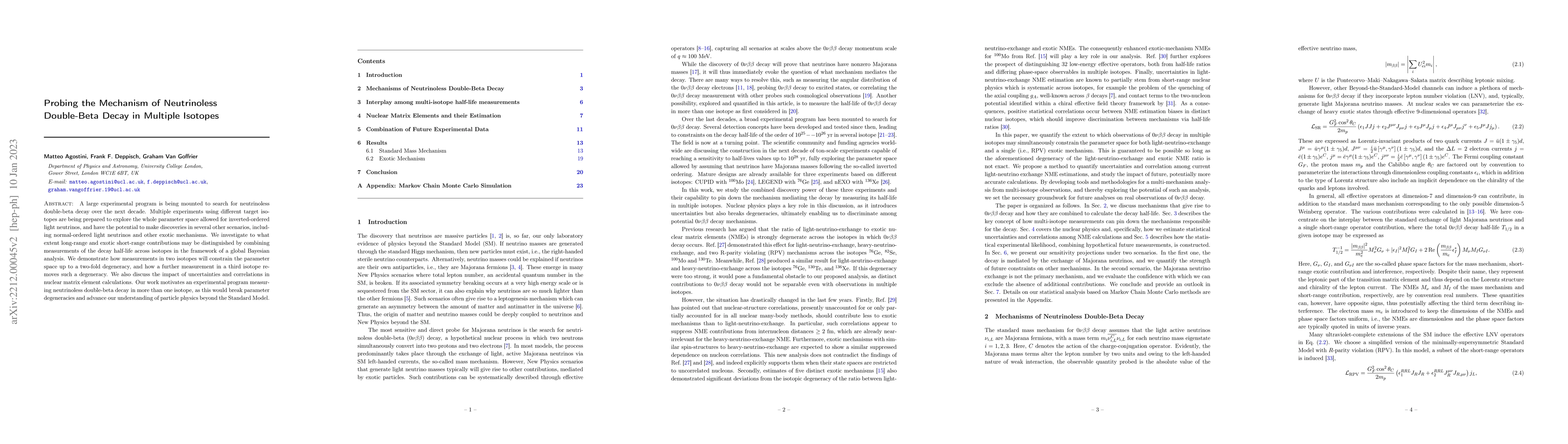 Thumbnail for Probing the Mechanism of Neutrinoless Double-Beta Decay in Multiple
  Isotopes