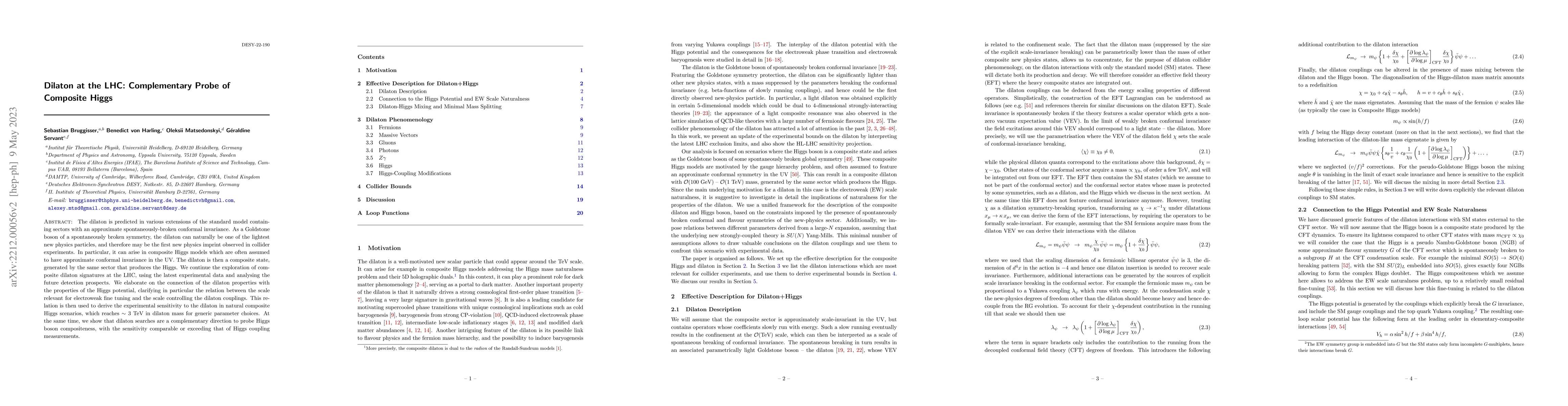Thumbnail for Dilaton at the LHC: Complementary Probe of Composite Higgs