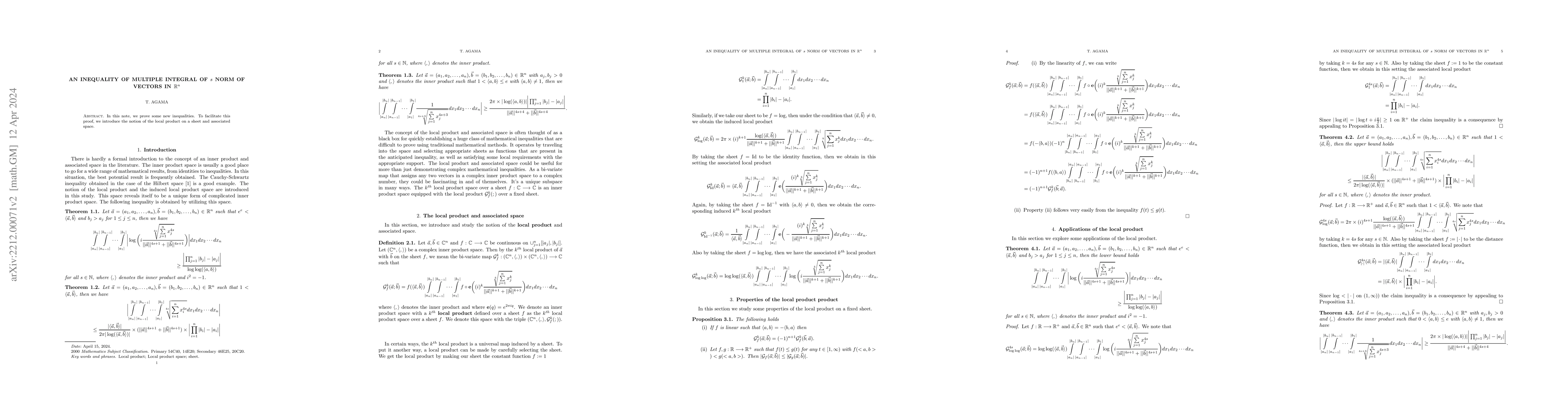 Thumbnail for An inequality of multiple integral of $s$ norm of vectors in
  $\mathbb{R}^n$