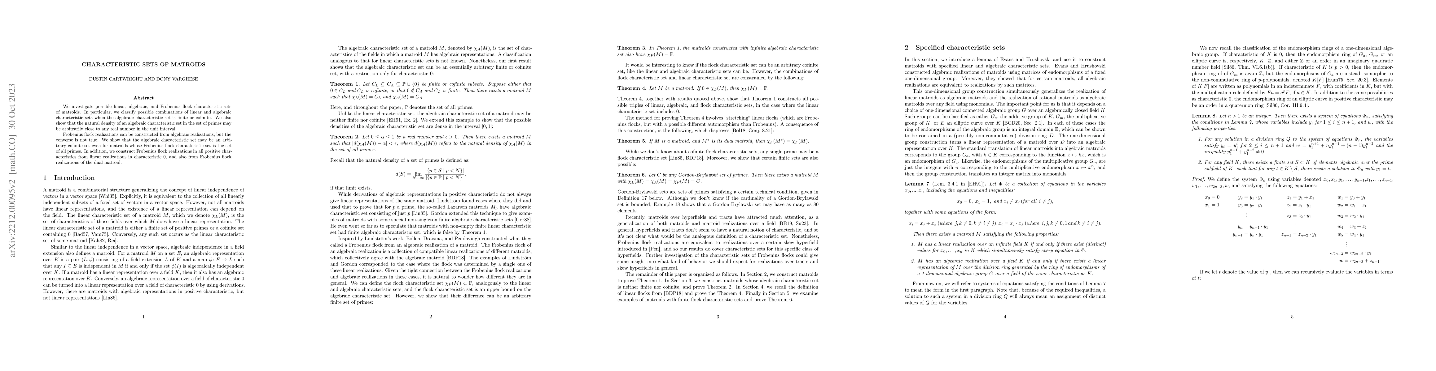 Thumbnail for Characteristic Sets of Matroids