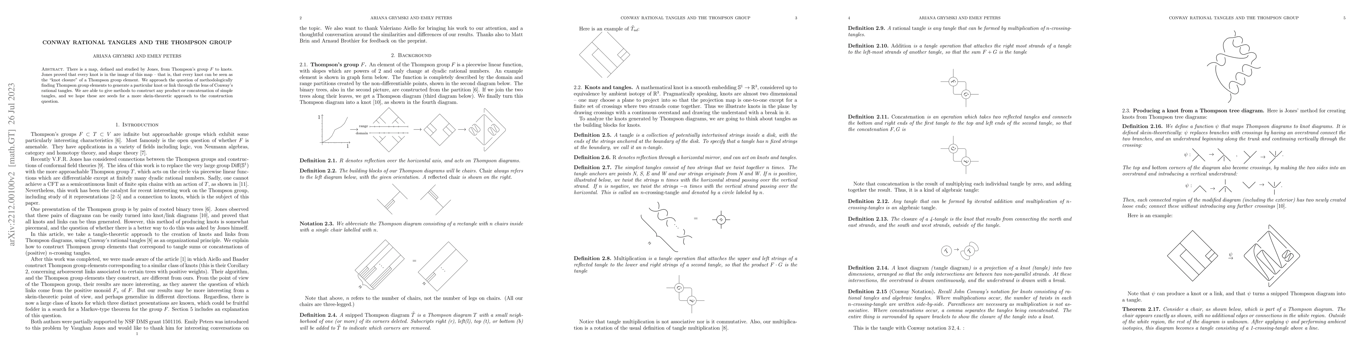Thumbnail for Conway Rational Tangles and the Thompson Group