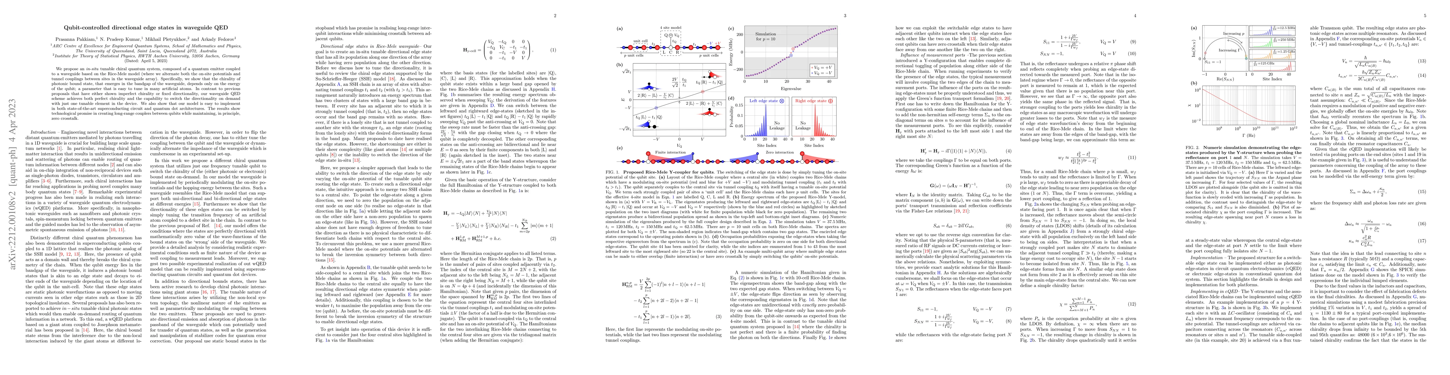 Thumbnail for Qubit-controlled directional edge states in waveguide QED