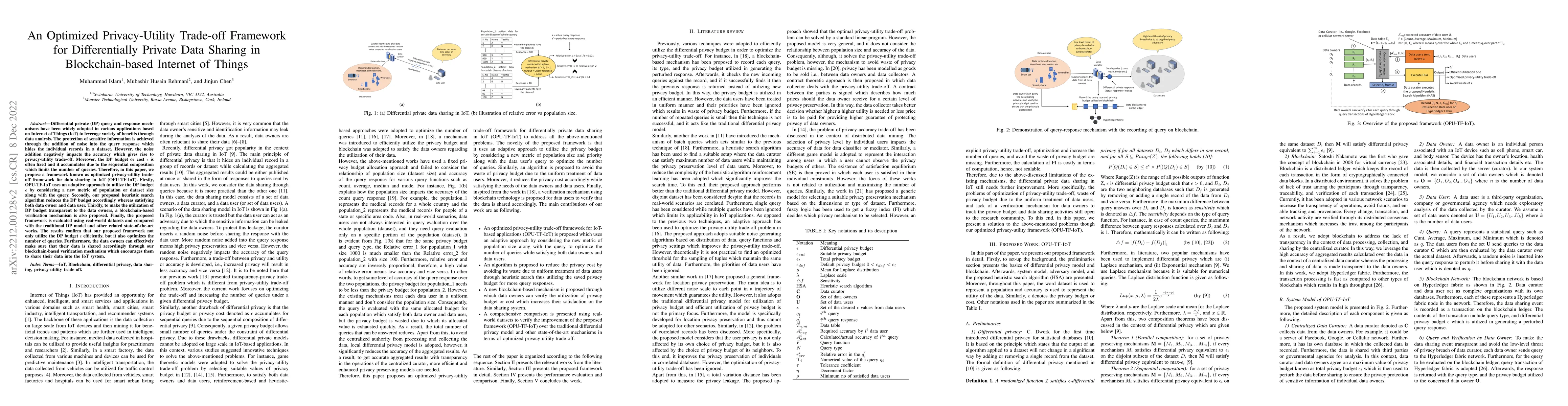 Thumbnail for An Optimized Privacy-Utility Trade-off Framework for Differentially
  Private Data Sharing in Blockchain-based Internet of Things