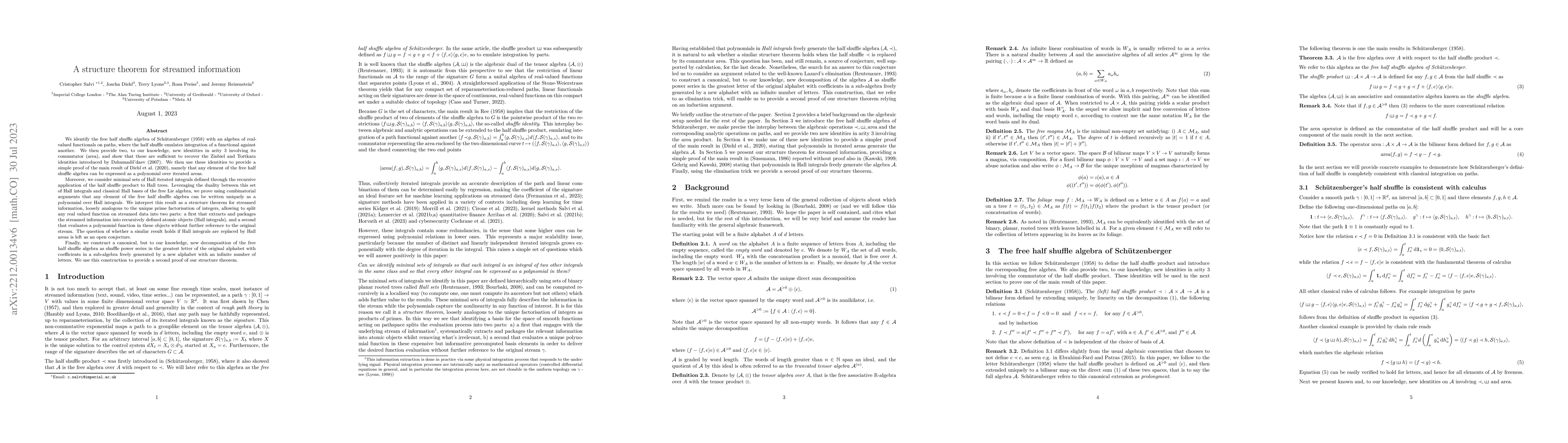 Thumbnail for A structure theorem for streamed information