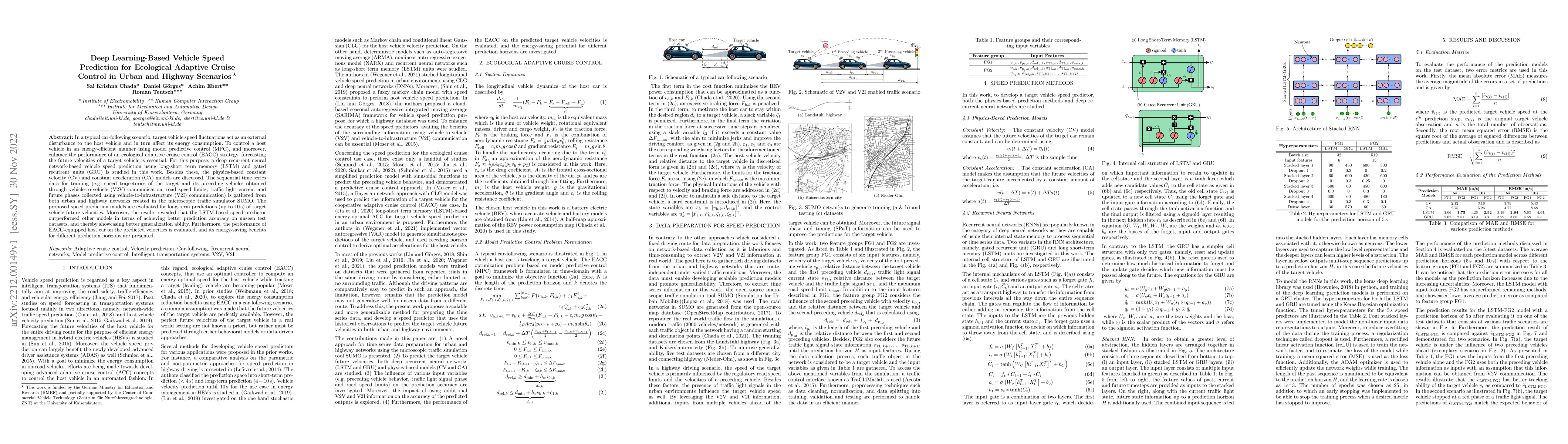 Thumbnail for Deep Learning-Based Vehicle Speed Prediction for Ecological Adaptive
  Cruise Control in Urban and Highway Scenarios