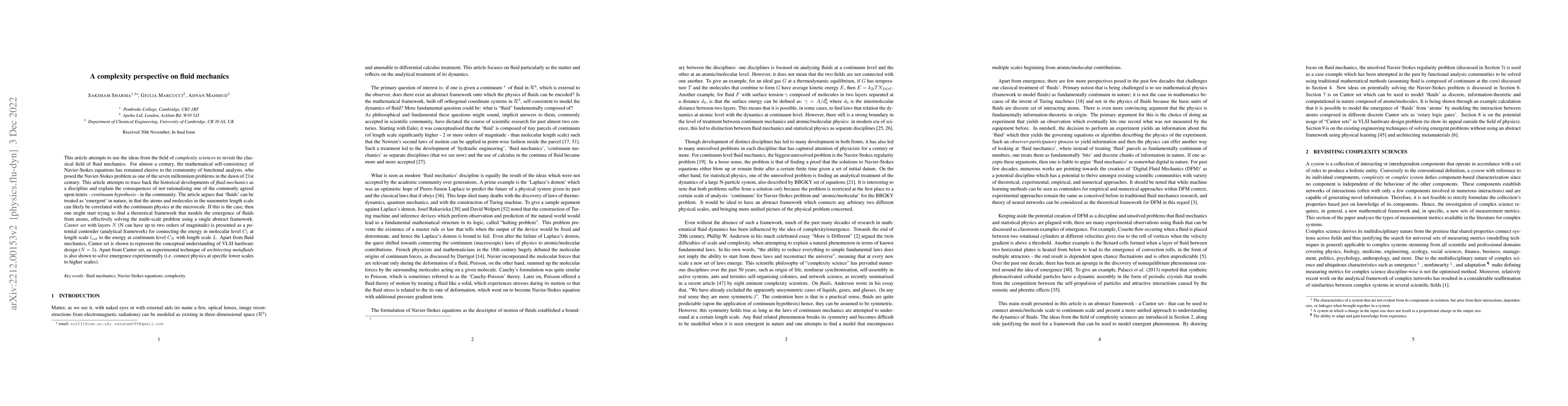 Thumbnail for A complexity perspective on fluid mechanics