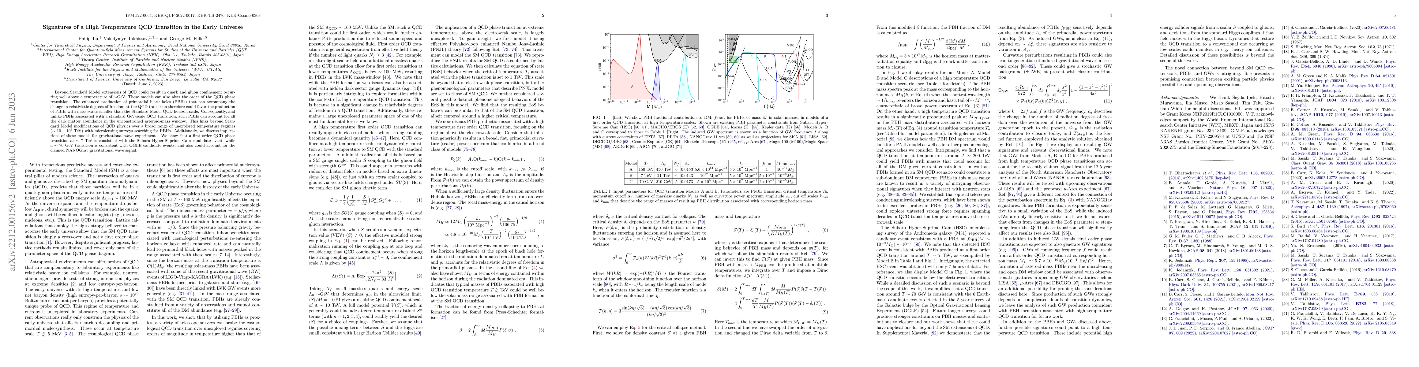 Thumbnail for Signatures of a High Temperature QCD Transition in the Early Universe