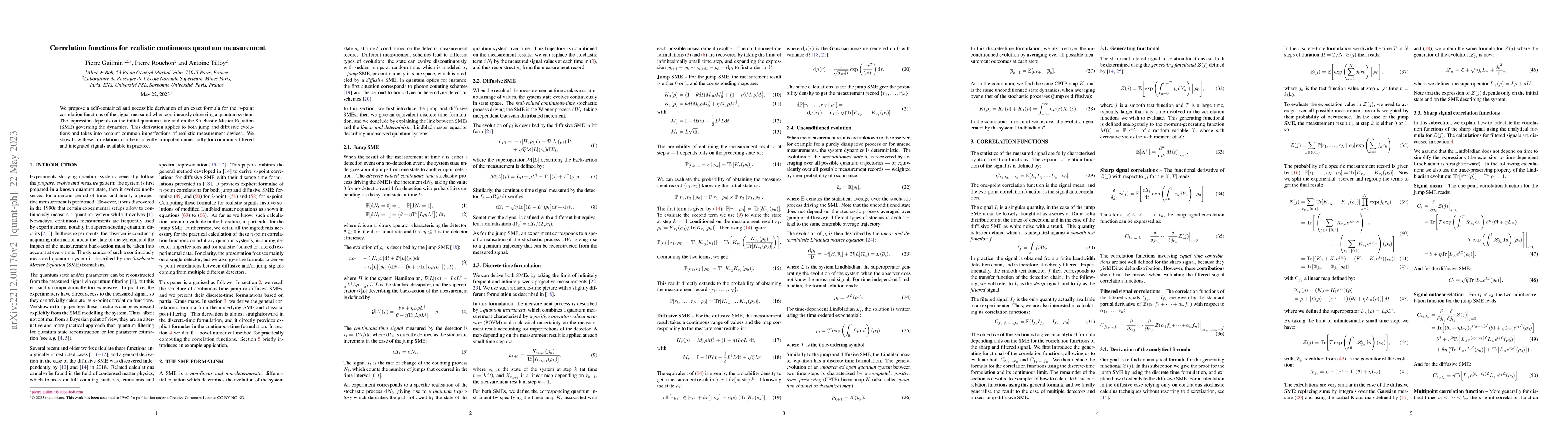 Thumbnail for Correlation functions for realistic continuous quantum measurement