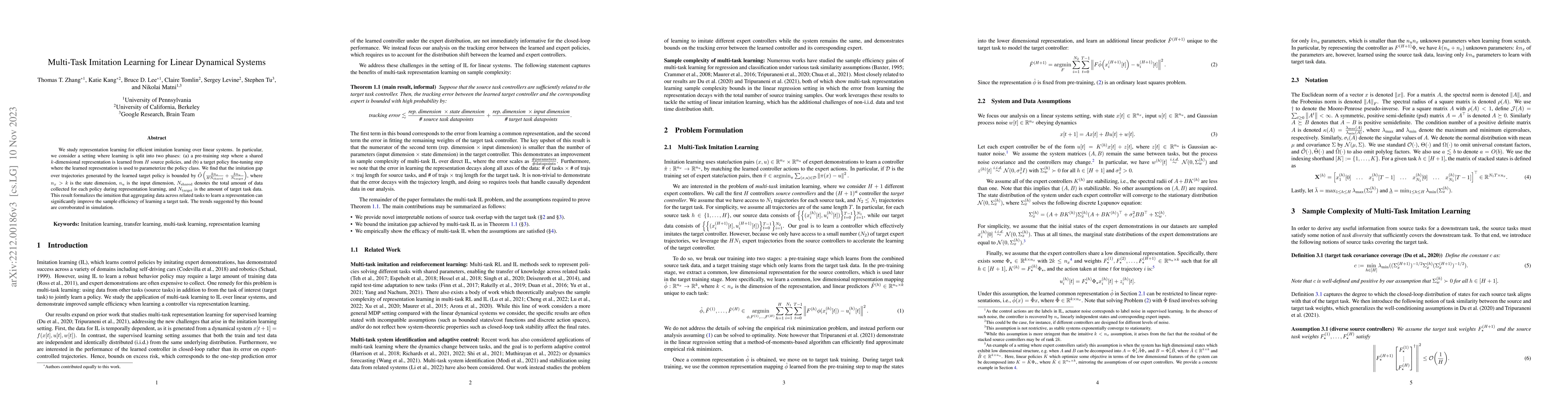 Thumbnail for Multi-Task Imitation Learning for Linear Dynamical Systems