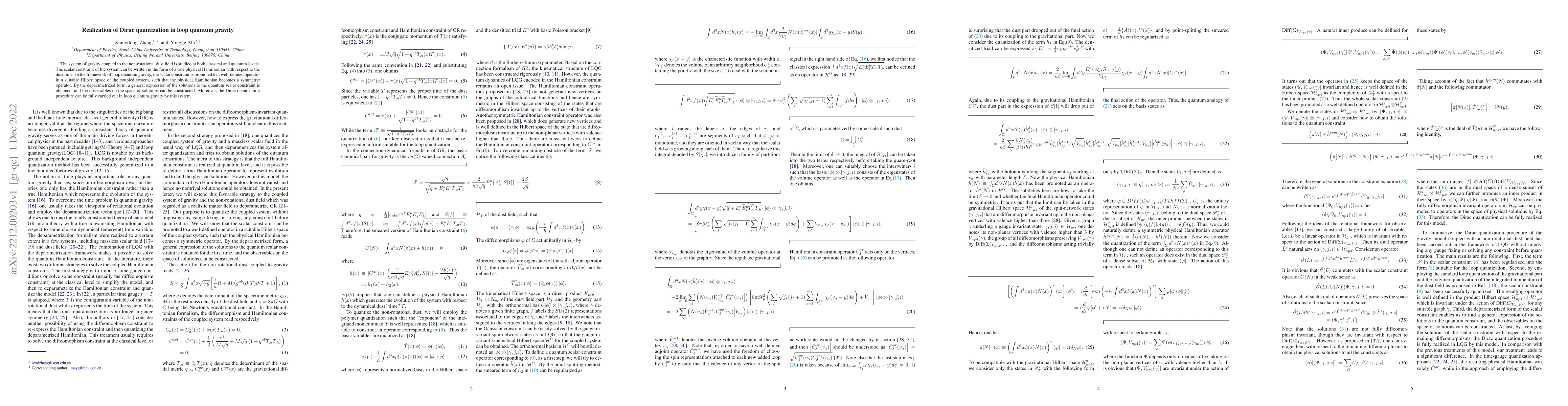 Thumbnail for Realization of Dirac quantization in loop quantum gravity